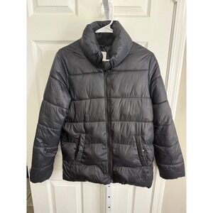 Old‎ Navy Womens Black Puffer Jacket Size Small Full Zip Up Coat With Pockets